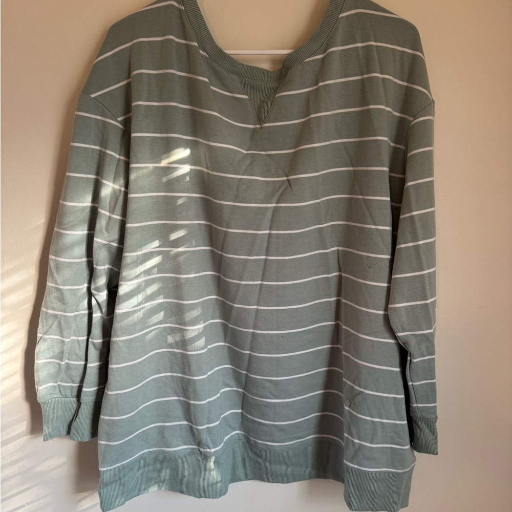 Stars Above Green Striped Sweatshirt